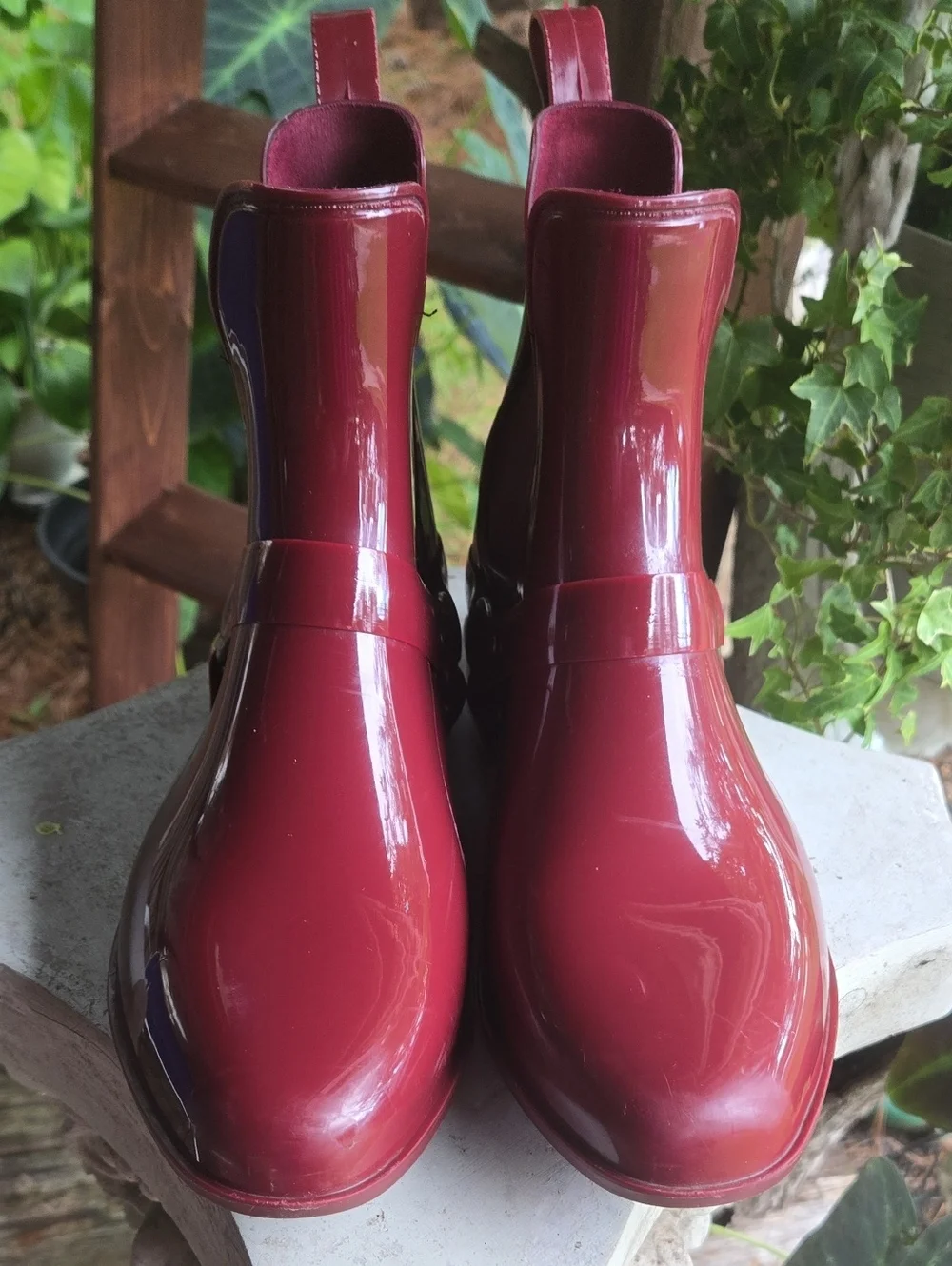 Lauren Ralph Lauren Tricia Red Harness Ankle Rain Boot Size 11
